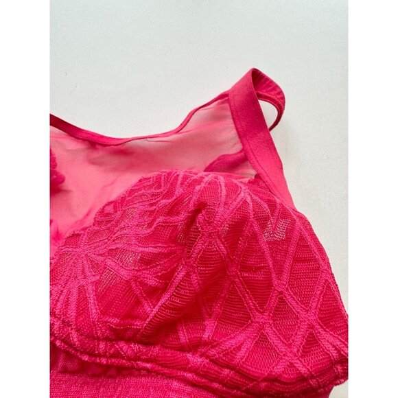 COSABELLA Kiera Mystic Red Sheer Mesh Lace High Neck Bralette Bra, Size M - Picture 6 of 12